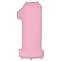 Цифра "1" Розовая 102 см с гелием 
