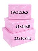 Коробка "Поздравляю" 21*14*8 см. розовая