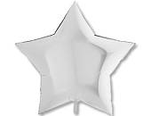 Звезда фольга Белая 92 см с гелием