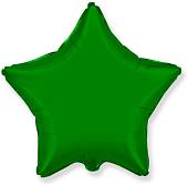 Звезда фольга Зеленая 45 см с гелием