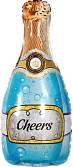 Бутылка шампанского Золотая корона, голубой 35" (Китай)/19590