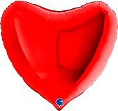 Сердце фольга Красное 92 см с гелием