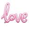 Надпись "LOVE" розовая 41"/104 см.