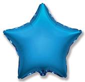 Звезда фольга Синяя 45 см с гелием