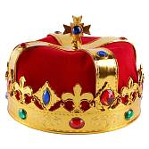 Корона тканевая "Король" золото 19*13 см./6232381
