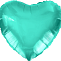Сердце фольга Зеленое 45 см с гелием