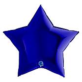 Звезда фольга Ярко-Синяя 92 см с гелием