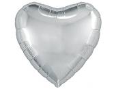 Сердце фольга Серебро 45 см с гелием