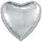 Сердце фольга Серебро 45 см с гелием