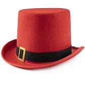 Шляпа "Цилиндр"с золотой пряжкой, красный /6232129