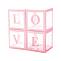 Коробка для шаров прозрачная 30*30*30 / LOVE нежно-розовый/6232182