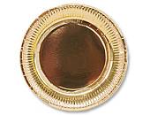 Тарелка фольг золото 23см 6 шт 1502-3083