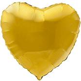 Сердце фольга Золото 45 см с гелием