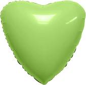 Сердце фольга Фисташка 45 см с гелием