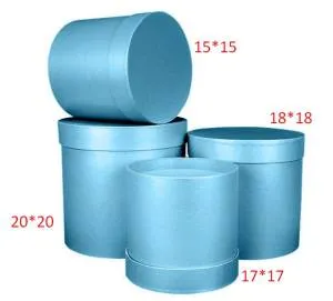 Коробка цилиндр 15*15 см голубой перламутр - Пин16Гол