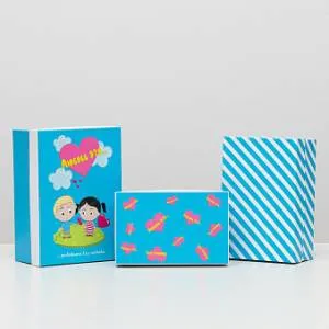 Коробка 23*16*9.5 см "Любовь-это..." голубая / 6489492