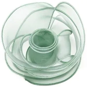 Лента Органза 4 см.*9,14 м. Нежная мята с леской / 6233768