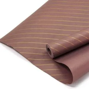 Крафт-бумага "Полоски Люрекс, Шоколадный" 70 см*10 м.