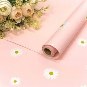Пленка матовая "Ромашки" розовая 0,58*10м./ 001386/3