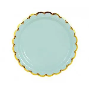 Тарелка  "Мятные с золотом" 18 см. 6 шт.