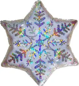 Снежинка голография 18" (Китай)/13173