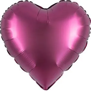 18" Сердце сатин бургундия (Китай) / 27594