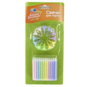 Свечи "Нежное макарунс" ассорти, 6 см., 24 шт/620196