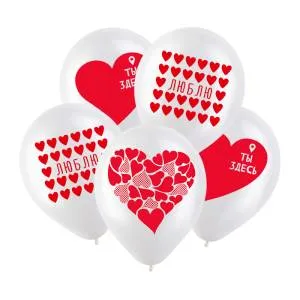 12" Воздушные сердца, кристалл ассорти (Китай) /412616