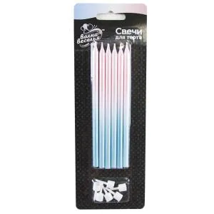 Свечи Нежное сияние, градиент 12 см 6  шт/802727
