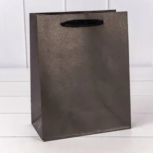 Пакет подарочный 18*23*10 см. Крафт черный / 000222Е/11