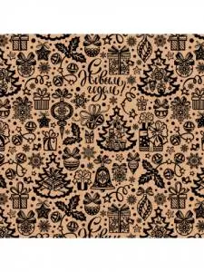 Крафт-бумага  Новогодние игрушки 70*100 см /УБ-3240