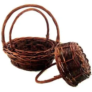 Корзина плетеная. Ива коричневая 34*34*35