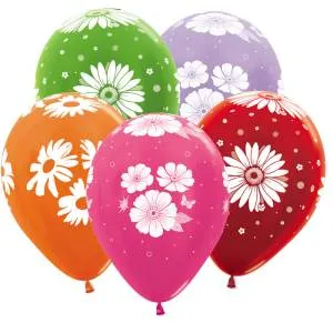 Цветы Ромашки (3 дизайна), ассорти перламутр-металл 12" (Колумбия)