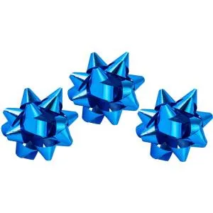Бант Звезда металл синий D5 см., 12 шт. / 1509-1299