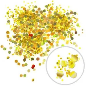 Глиттер "Блестки Микс" лазерный Золотой 2,5 и 1  мм/100 г (Китай) 171287