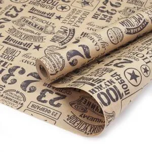 Крафт-бумага "23 Февраля" Коричневый/Черный 0.7*10м/72085