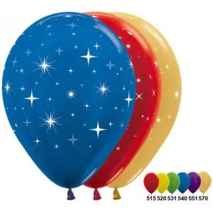 Сияющие звезды (3 дизайна) 12", металл (Колумбия)