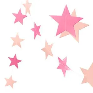 Гирлянда "Звезды Микс" фуксия и розовый 3,2м.