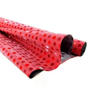 Пленка с глиттером "Горох" красный, 50 см*4,5 м.