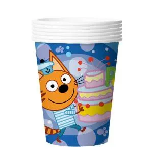 Стакан "Три кота, синий" 255 мл 6 шт./ 6014899