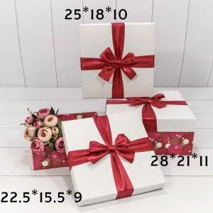 Коробка 28*21*11 см "Стильные круги", красный/ 720300-703