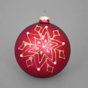 Ел. украшение "Снежинка большая" стекло 10 см (6 шт в упак) / ч10512