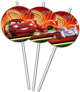 Трубочки для коктейлей Тачки неоновый город 6шт