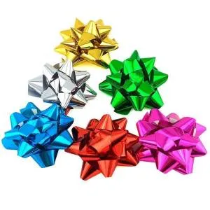 Бант-звезда Металл 76 мм "Классика" Ассорти/ 1 шт
