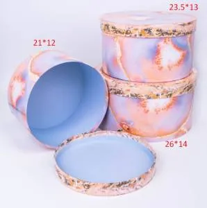 Коробка 21*12 см цилиндр "Мрамор" розовый/88002476