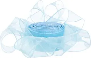 Лента Органза 2.5 см.*9,14 м. "Нежная грация" голубая / 6233988