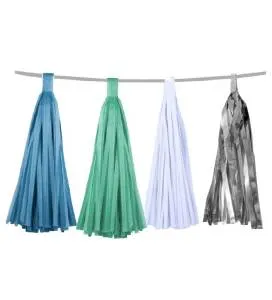 Набор гирлянд Тассел Ассорти Мятный/белый, мятный,голубой,серебро/20 листов