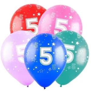 12" Цифра "5", ассорти пастель (Турция)