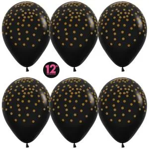 Золотое конфетти, черный/металл 12" (Колумбия)