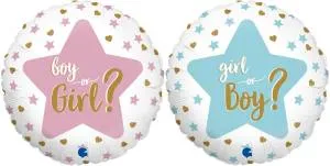 Г 18" Круг, Гендер Пати Голубой/Розовый/ Grabo G78001